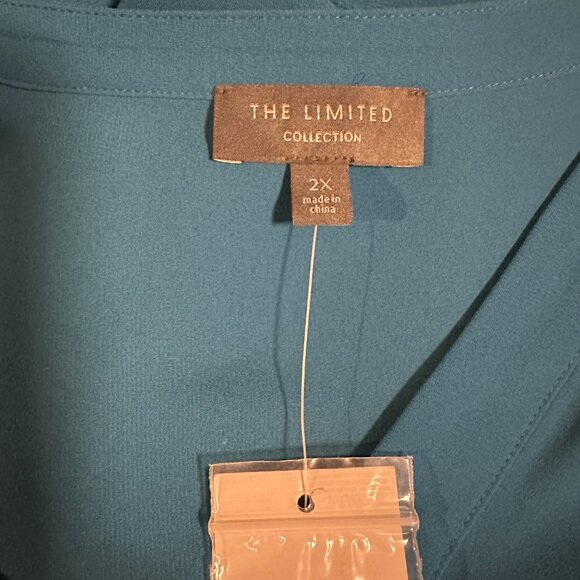 The Limited Mykonos Blue 2X Bell Sleeve NWT Blouse - Picture 4 of 4